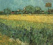 Vincent Van Gogh View of Arles with Irises in the Foreground oil painting reproduction